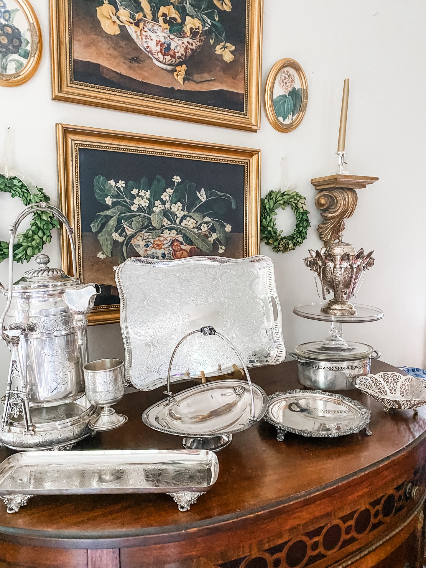 Elegant 1870 Silver Basket