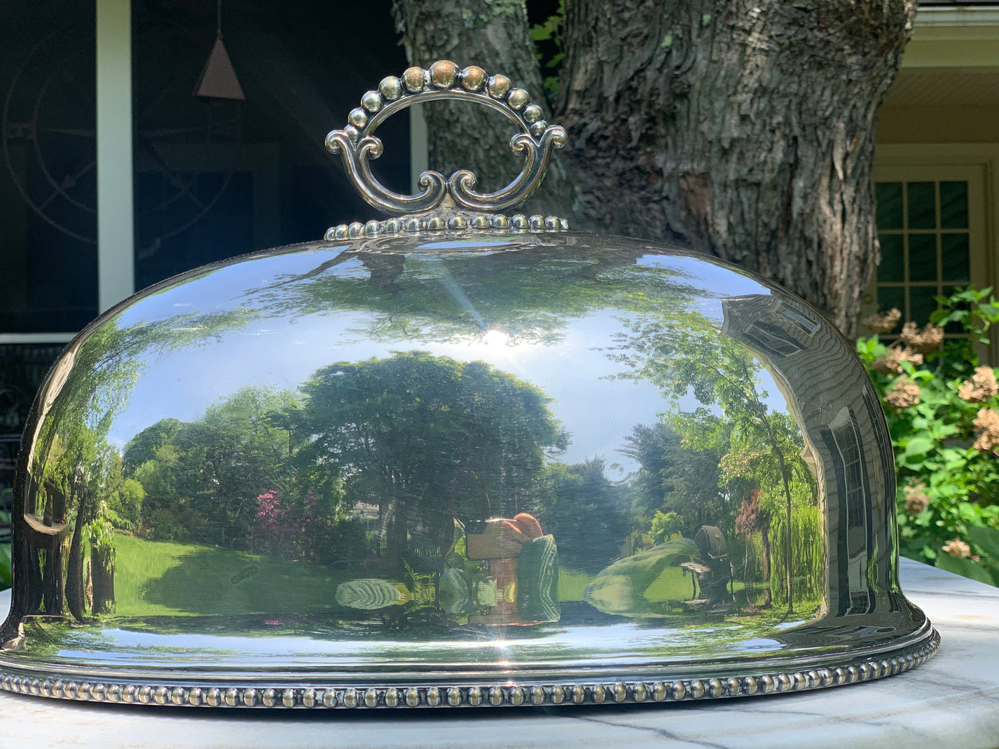 Fabulous Silver Antique Meat Dome - late 1800's England.