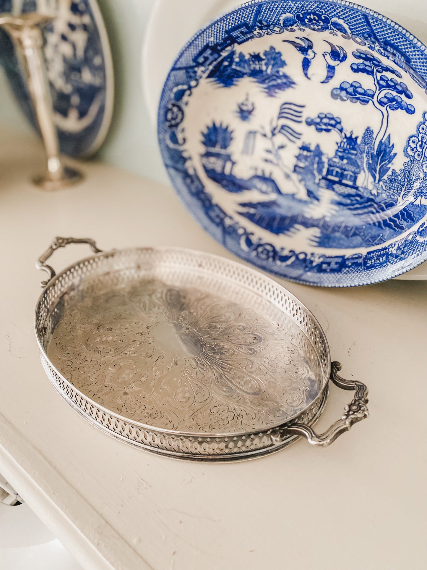 Miniature Antique Gallery Tray made by Friedman Silver Company