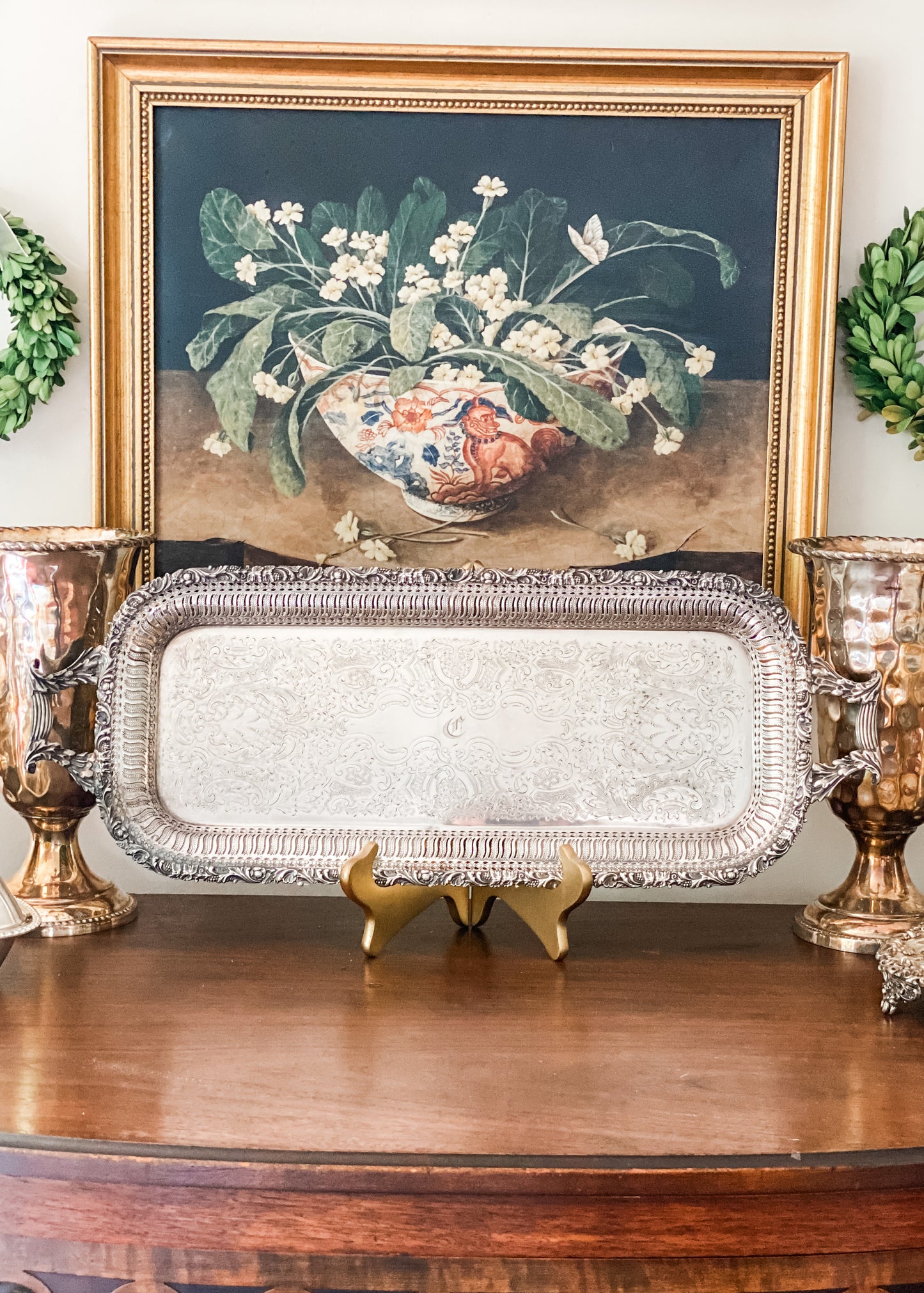 Outstanding English Antique 2 Foot Rectangular Pierced Tray