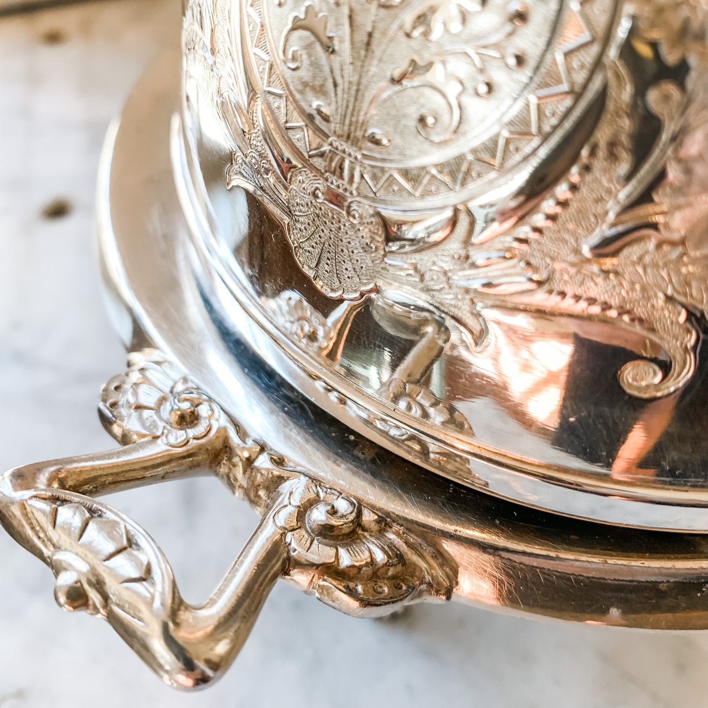 Lovely antique Silver Butter Dome by Tufts