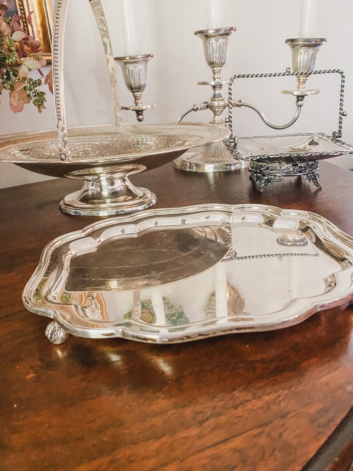 Wonderful Antique Tray on Ball and Claw Feet