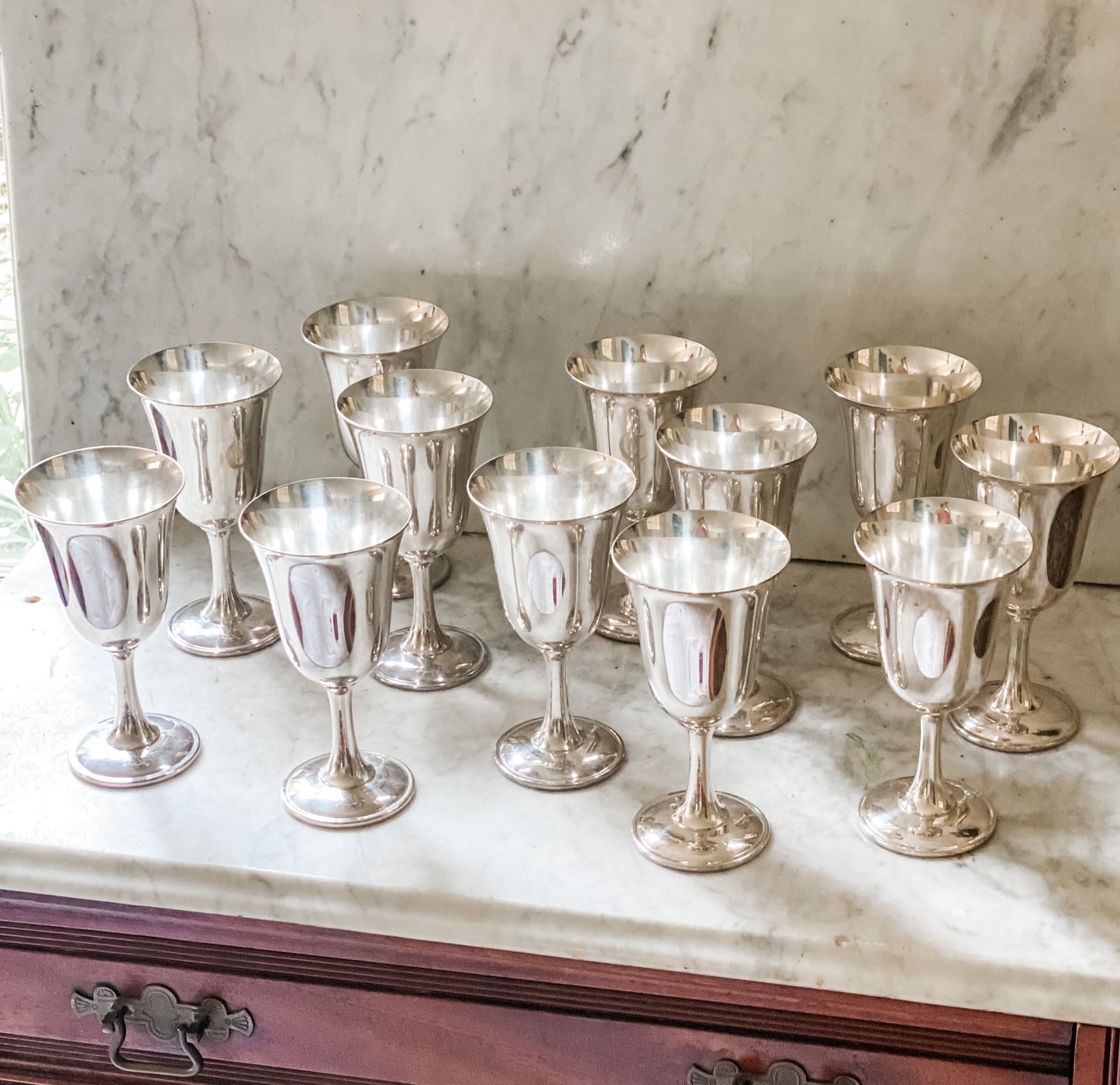 12 Exceptional Silver Wine Goblets