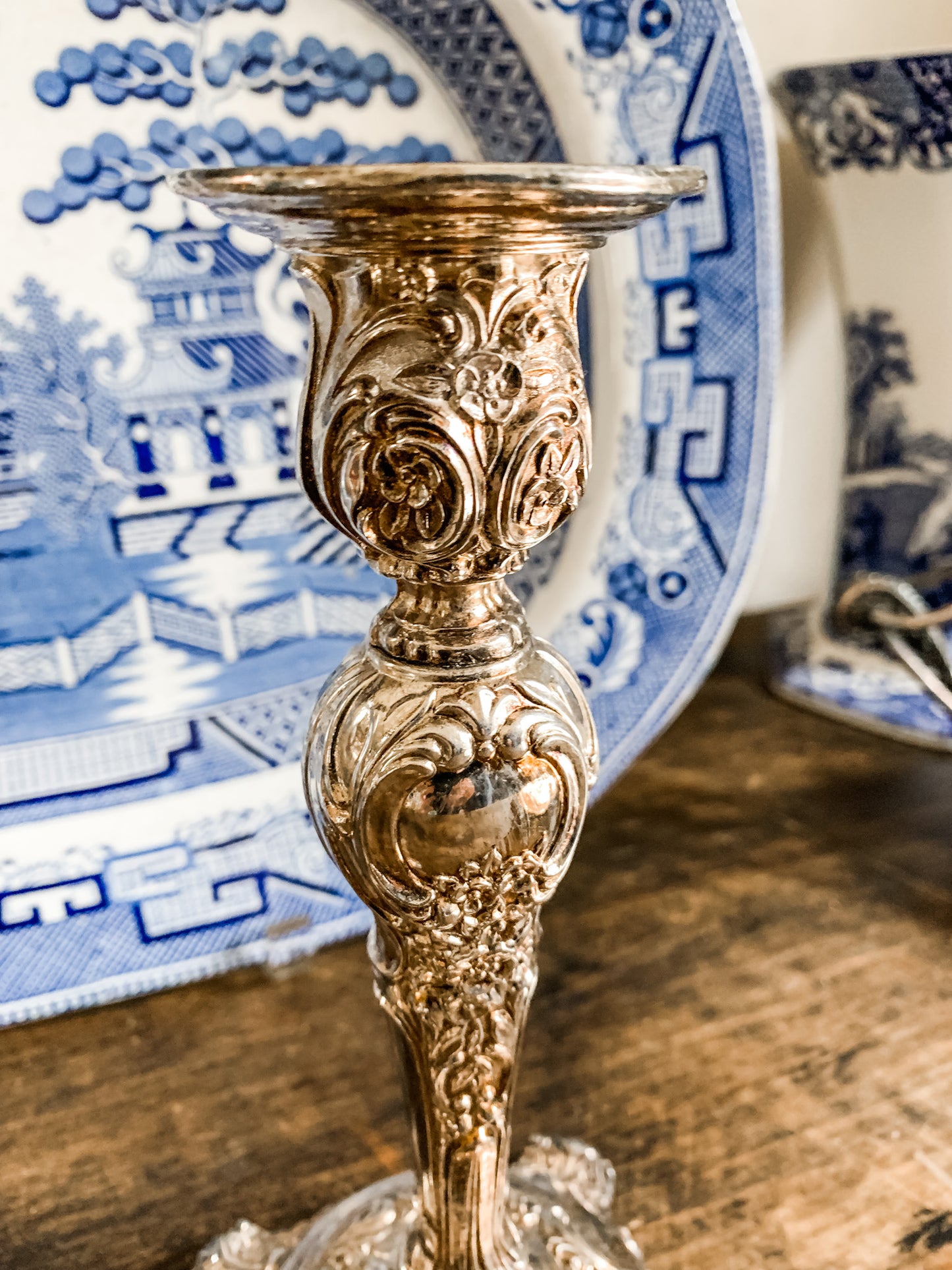 Gorgeous Antique Repousse Candlesticks