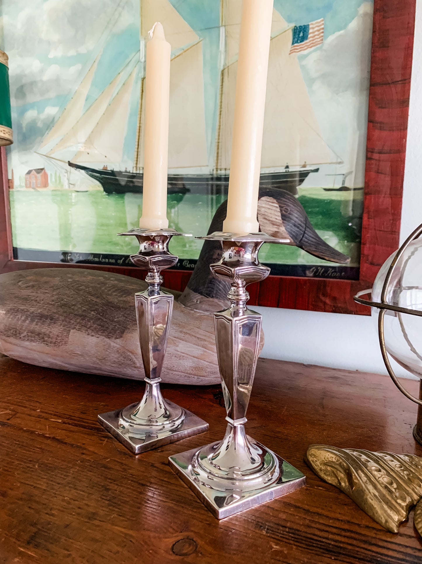 Antique Quadrupleplate Candle Sticks