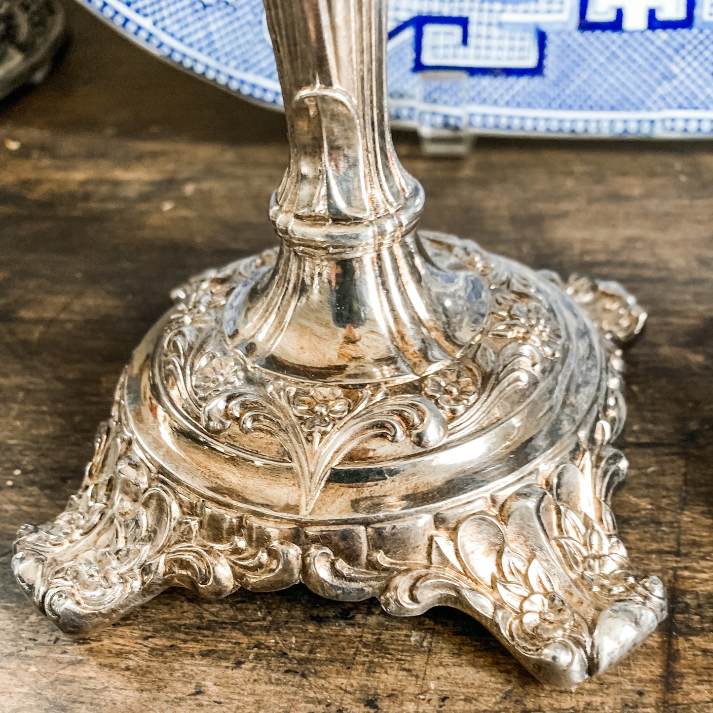 Gorgeous Antique Repousse Candlesticks
