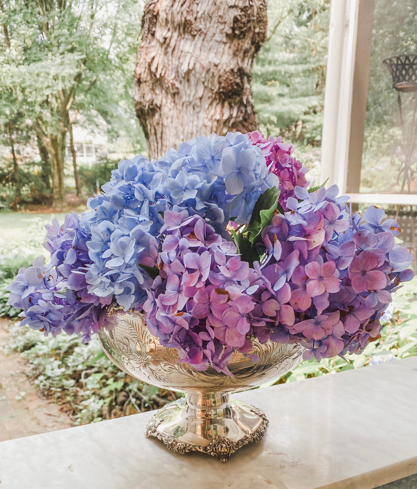 Tremendous Antique Quadrupleplate Pedestal Bowl