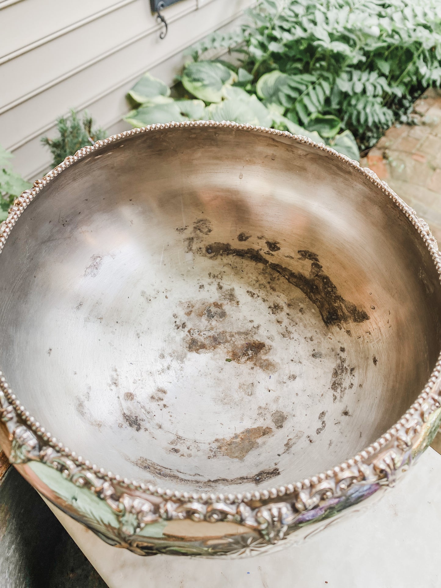 Tremendous Antique Quadrupleplate Pedestal Bowl