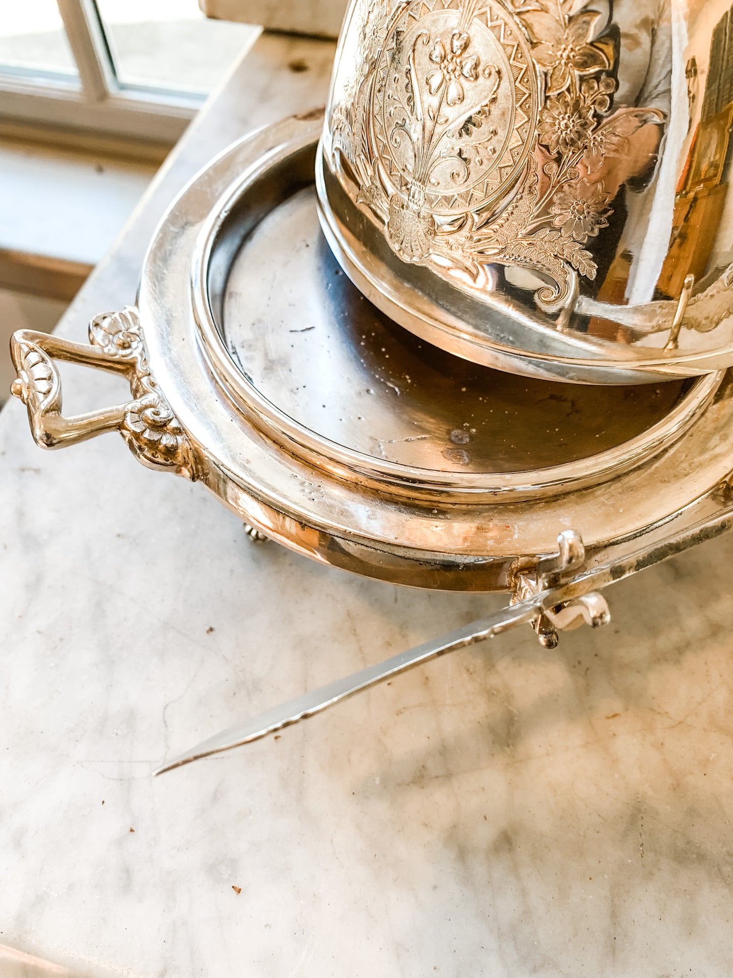 Lovely antique Silver Butter Dome by Tufts