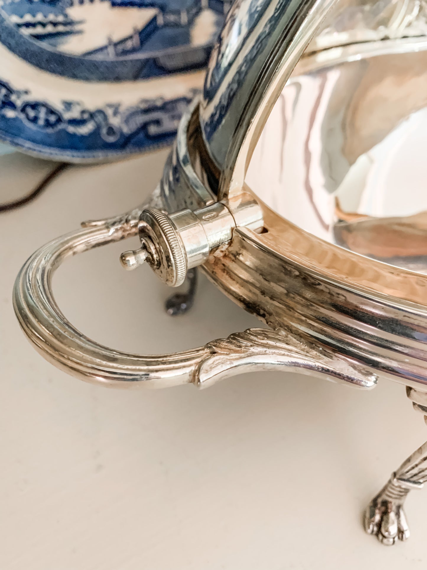 Amazing Antique English Revolving Dome Server!