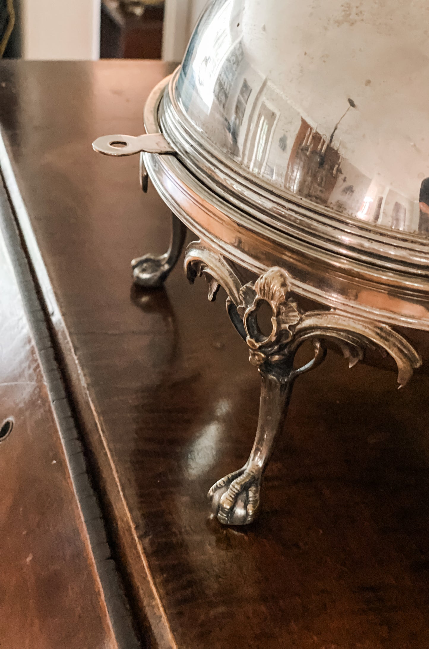 Lovely Antique Revolving Dome Server. (First on left)