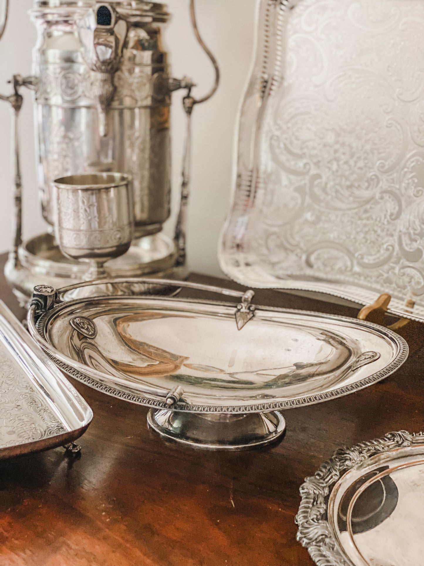 Elegant 1870 Silver Basket