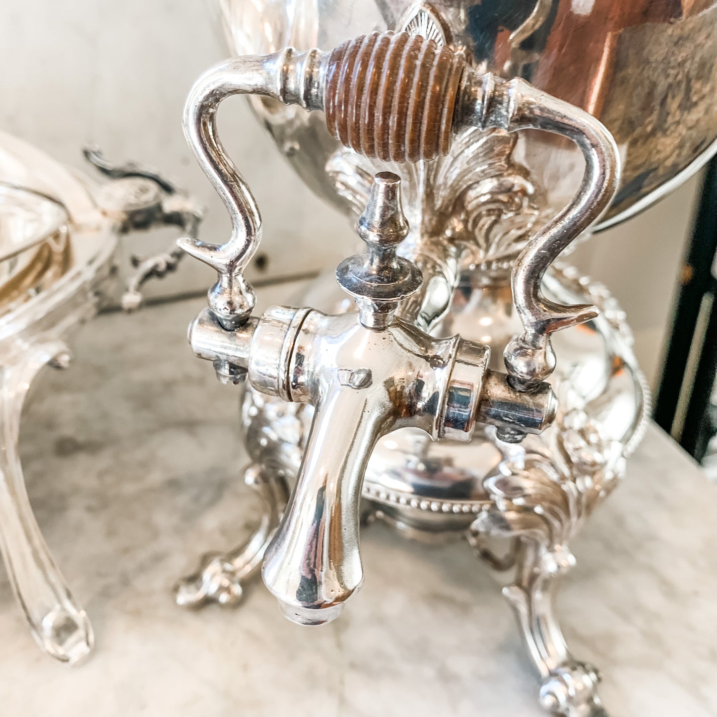 Stunning Antique Silver Beverage Dispenser