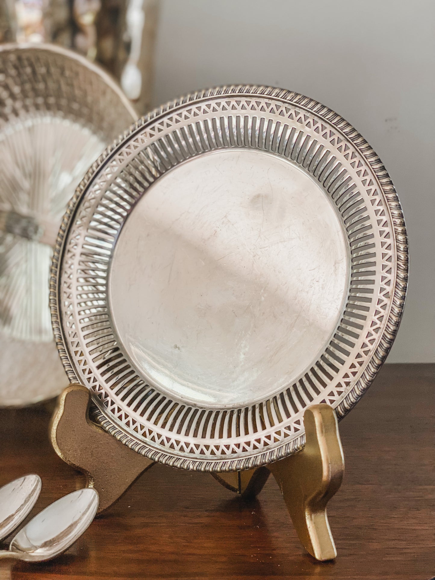 Antique Pierced Gorham Plate