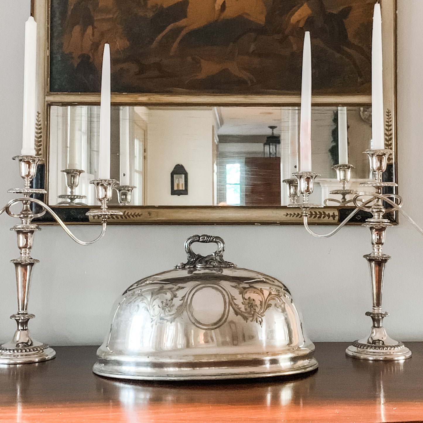 Stunning antique Silver Plate Meat Dome