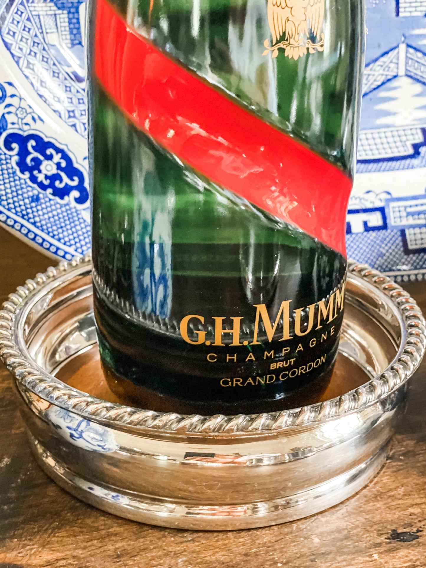 Old Sheffield Plate Large Antique Bottle Holder