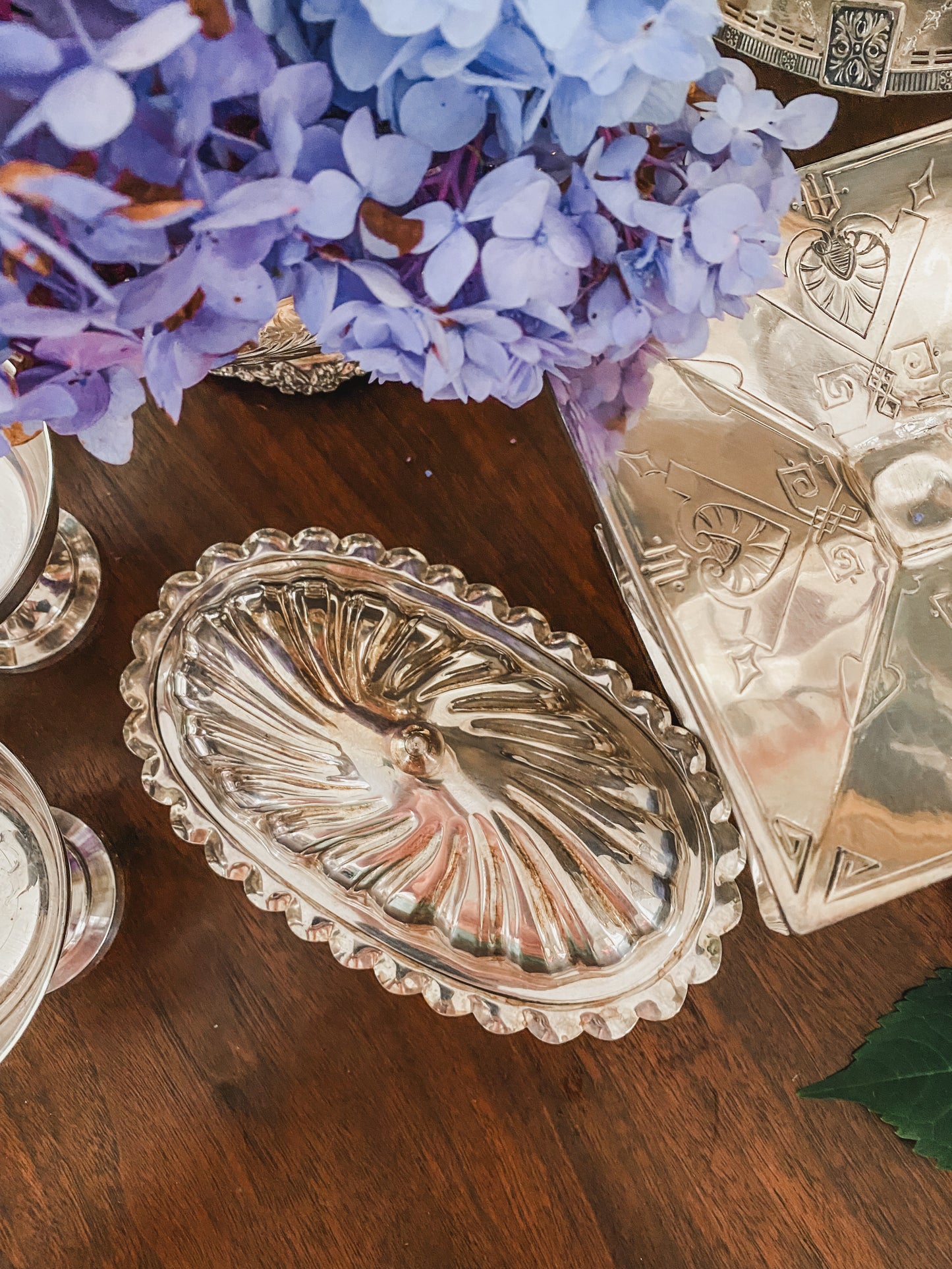 Vintage Silver Sheridan Butter Dish