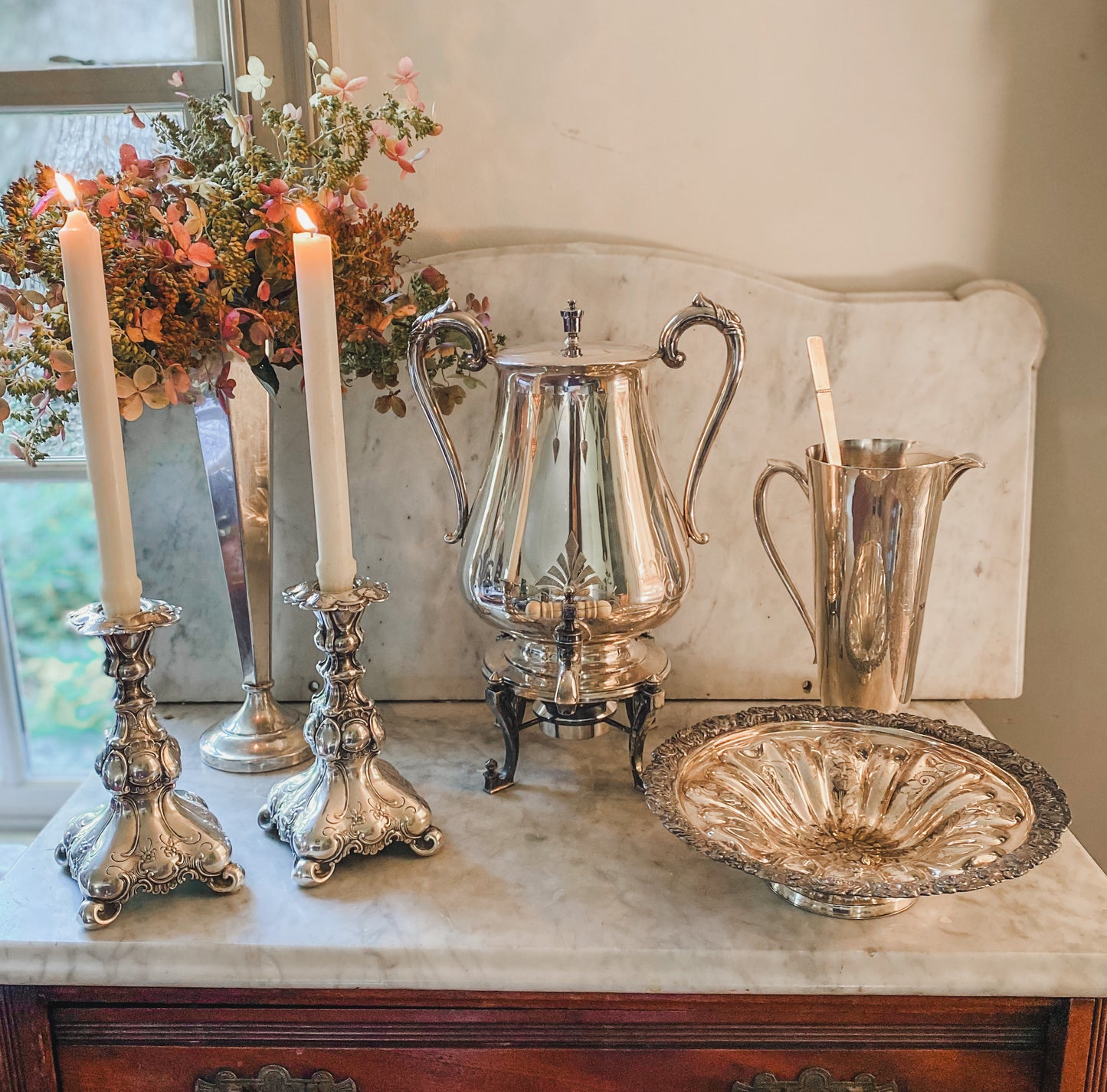 Gorgeous Antique Swedish Repousse Candlesticks