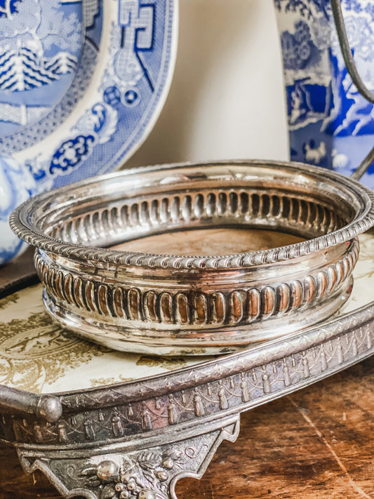 Antique Old Sheffield Plate Repousse Bottle Holder