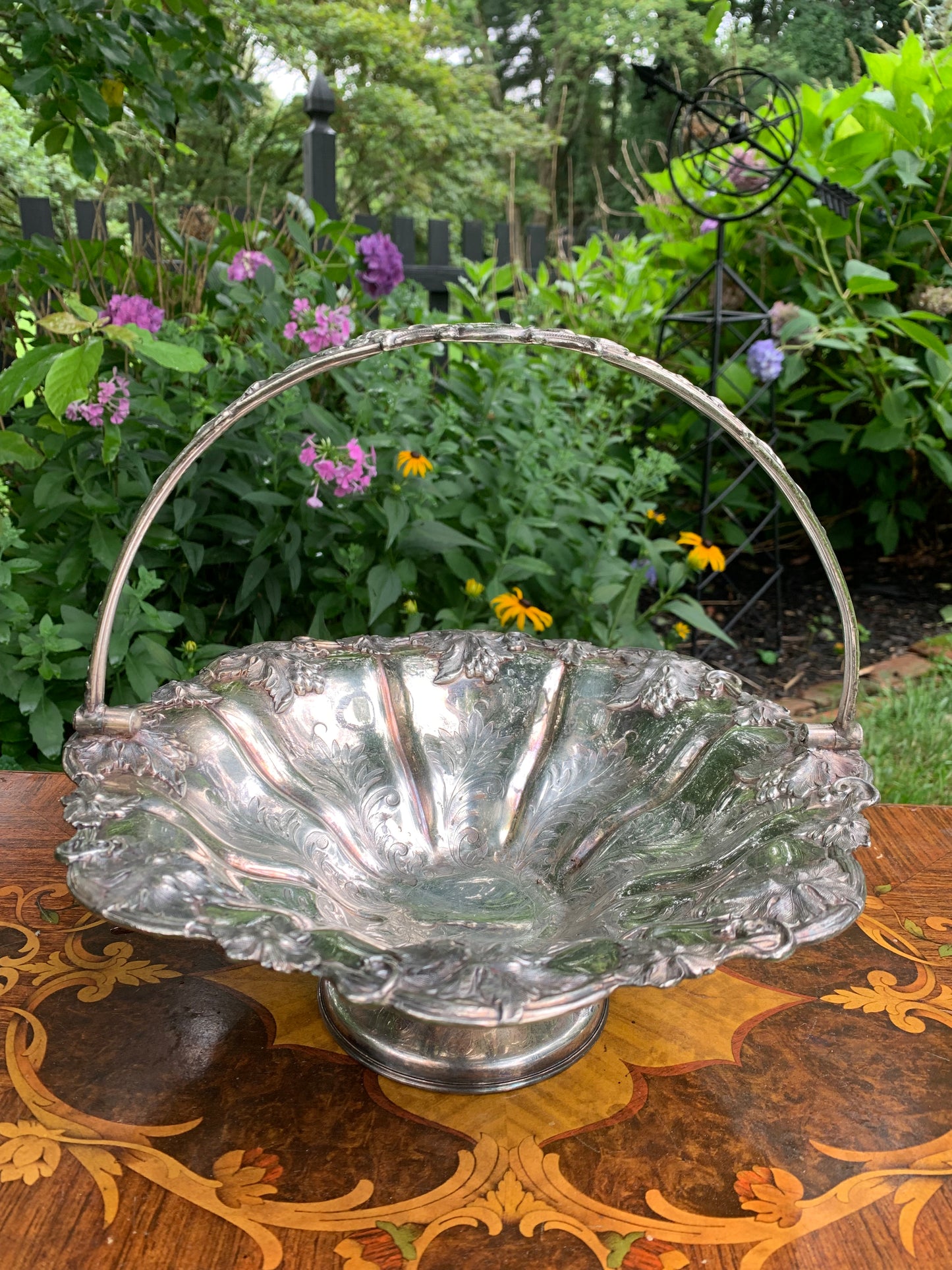 Amazing Antique Silver Basket