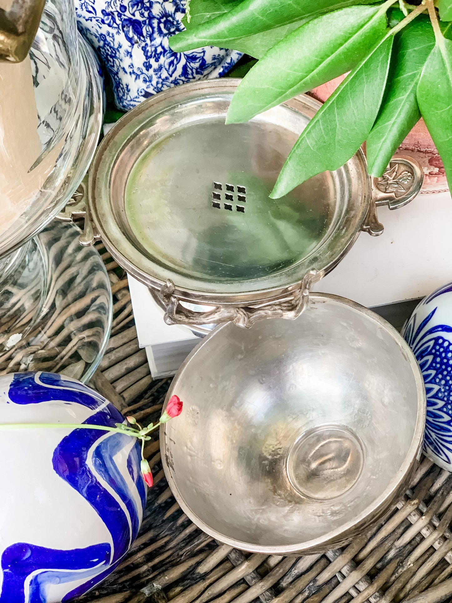 Outstanding Antique Silver Butter Dome with Cow Finial Handle