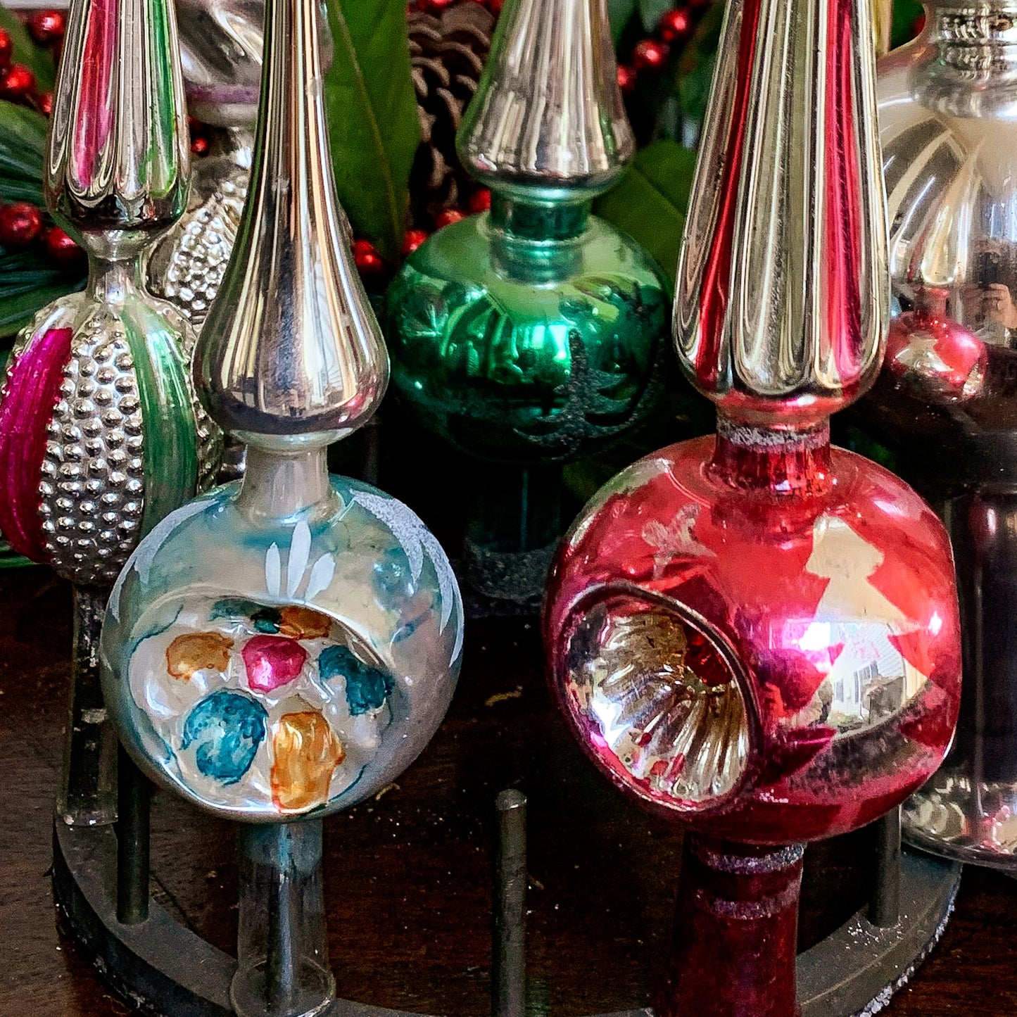 Outstanding Blue Blown Glass  Tree Topper