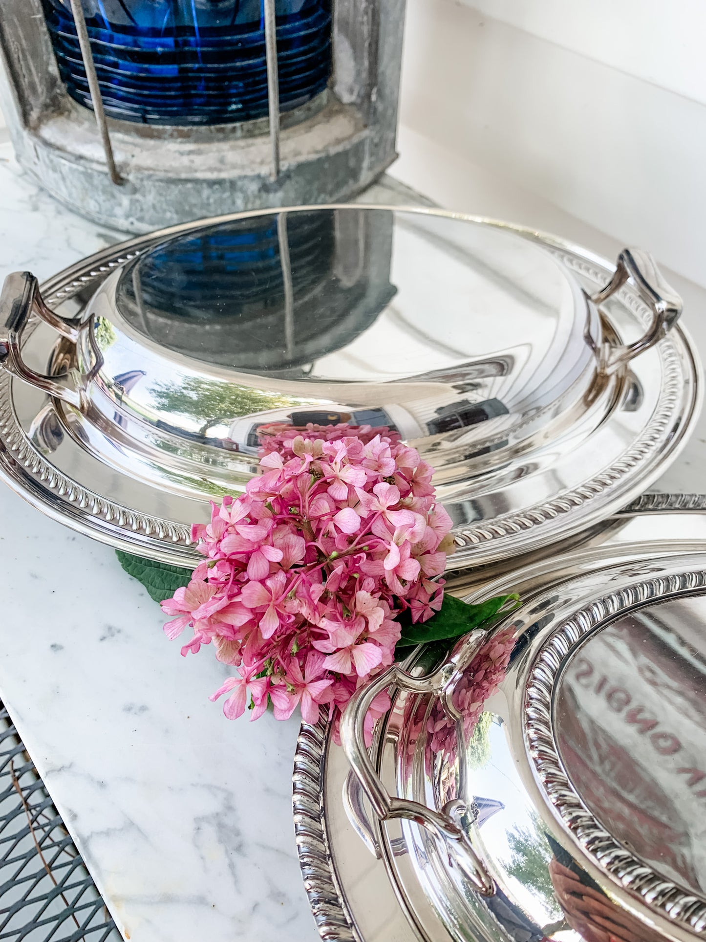 2 High Quality Antique Covered Servers