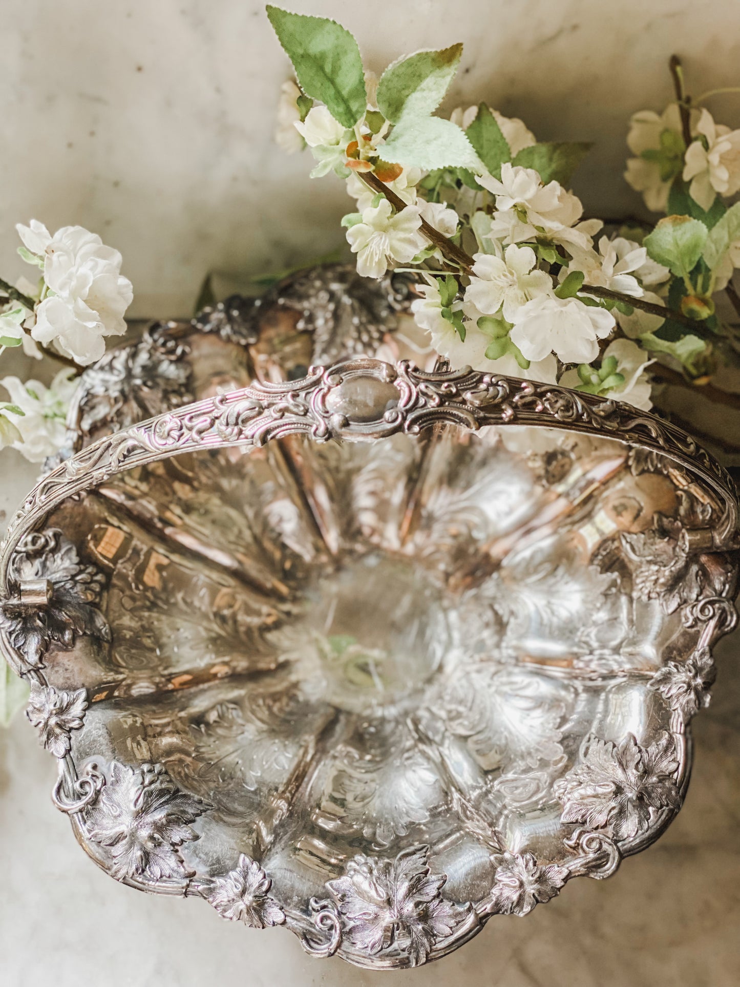 Amazing Antique Silver Basket