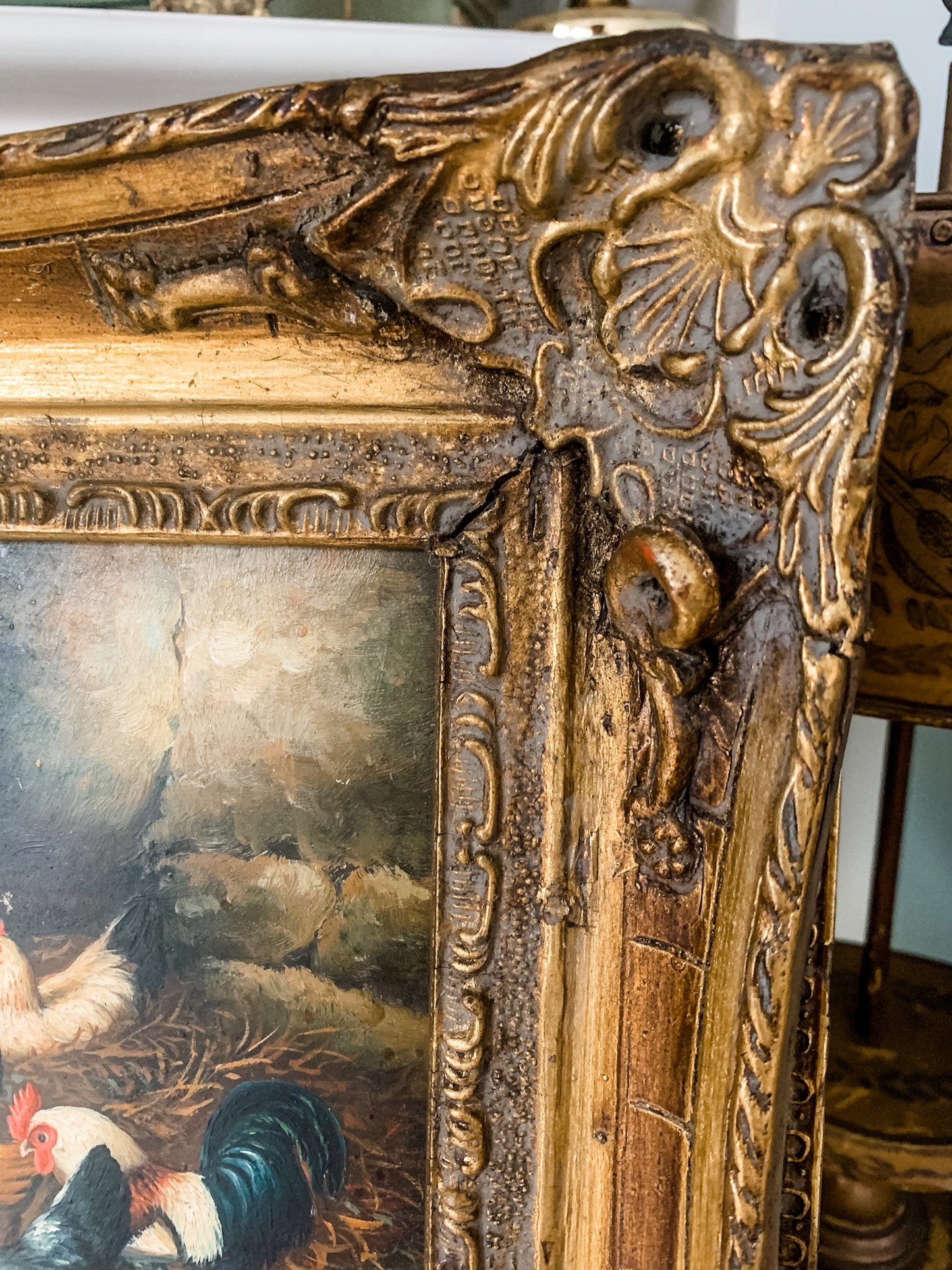 Fabulous Oil Painting of Barnyard Scene