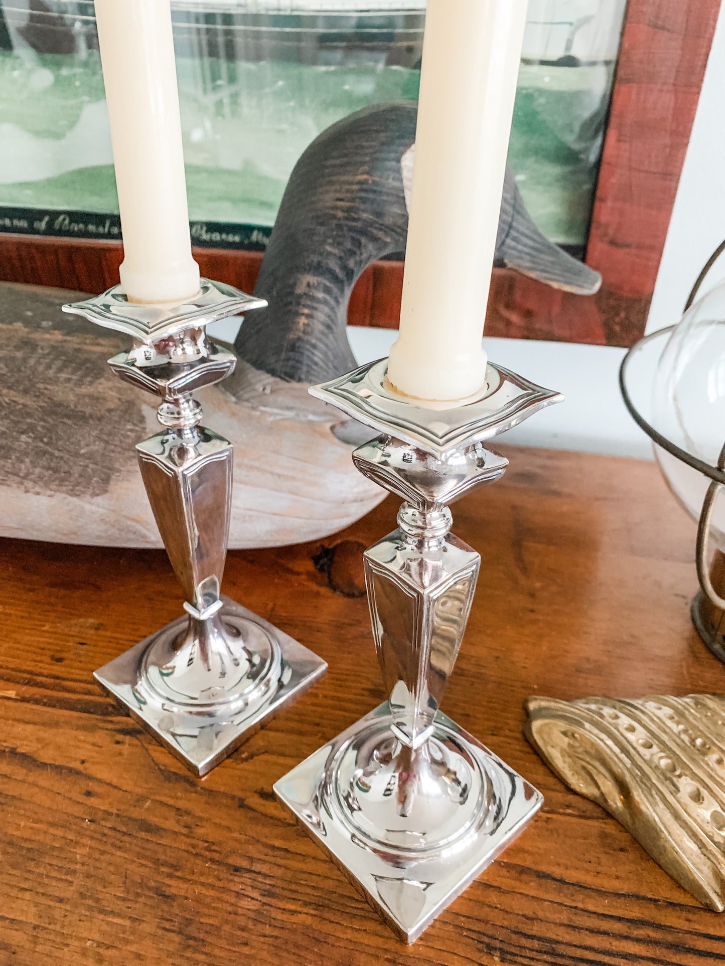 Antique Quadrupleplate Candle Sticks