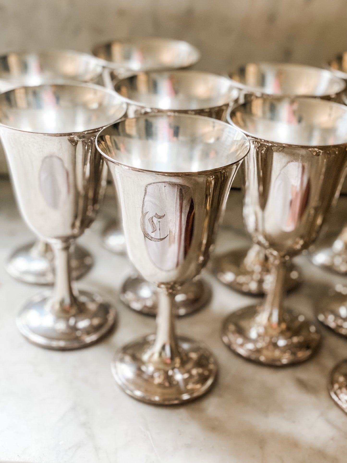 12 Exceptional Silver Wine Goblets