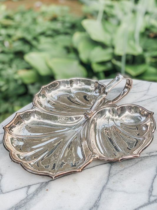 Large Art  Nouveau  Shamrock Nut Dish