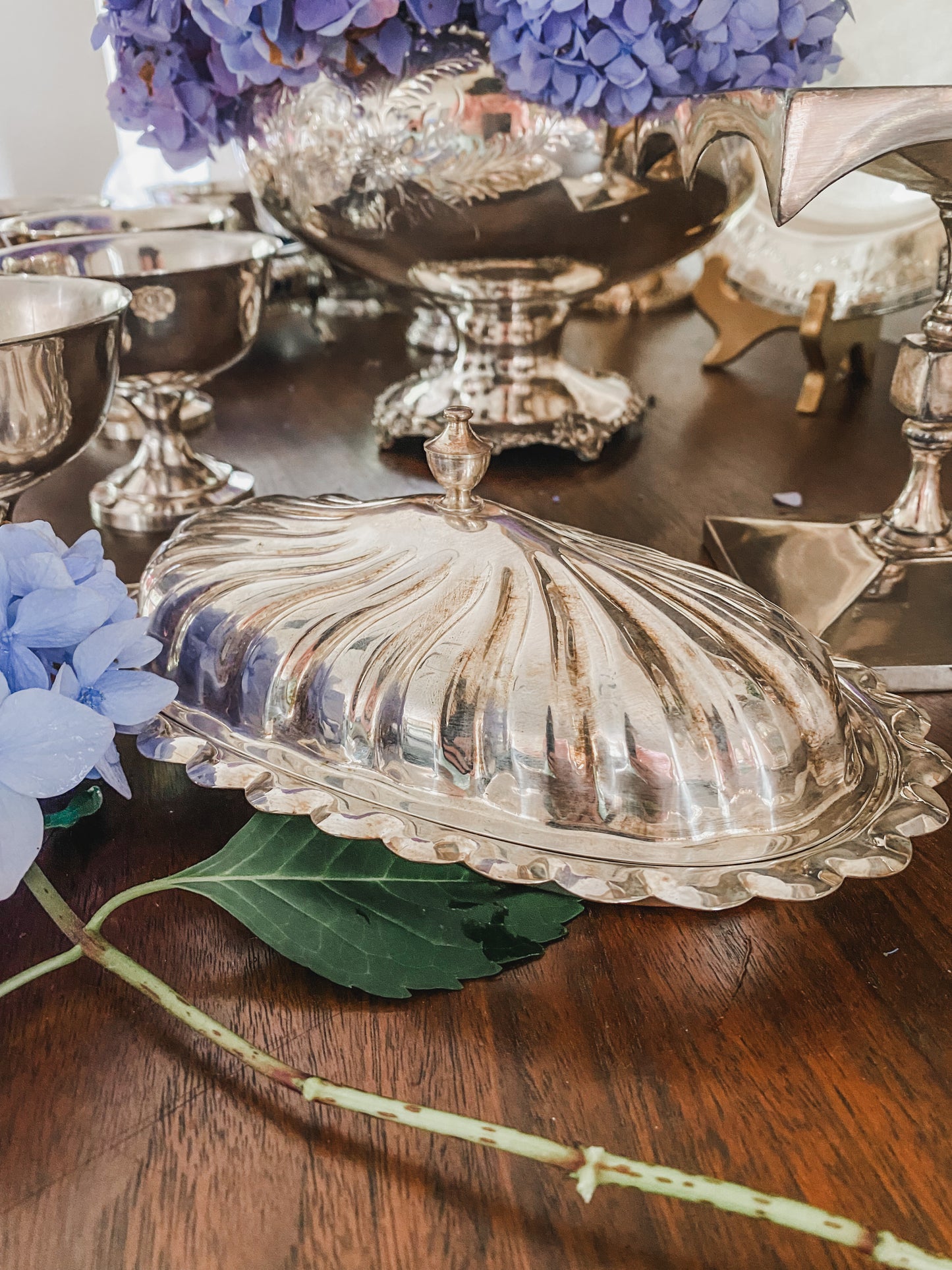 Vintage Silver Sheridan Butter Dish