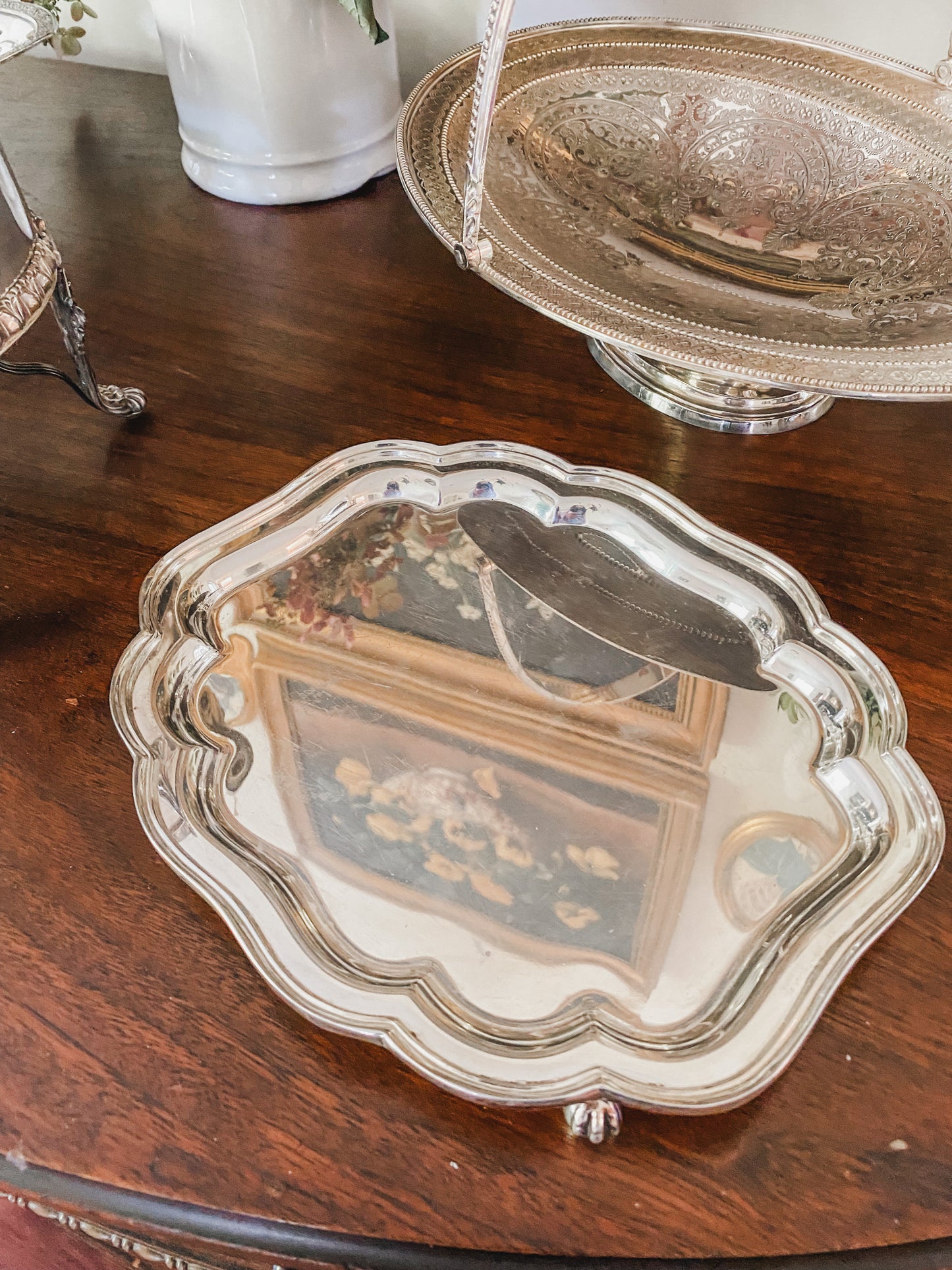 Wonderful Antique Tray on Ball and Claw Feet