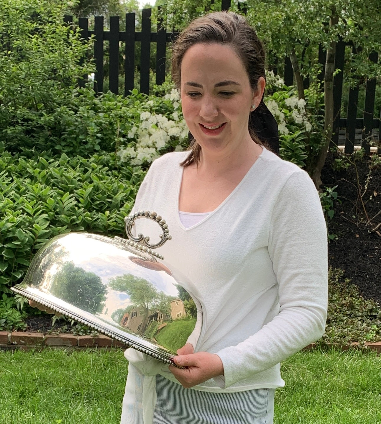 Fabulous Silver Antique Meat Dome - late 1800's England.