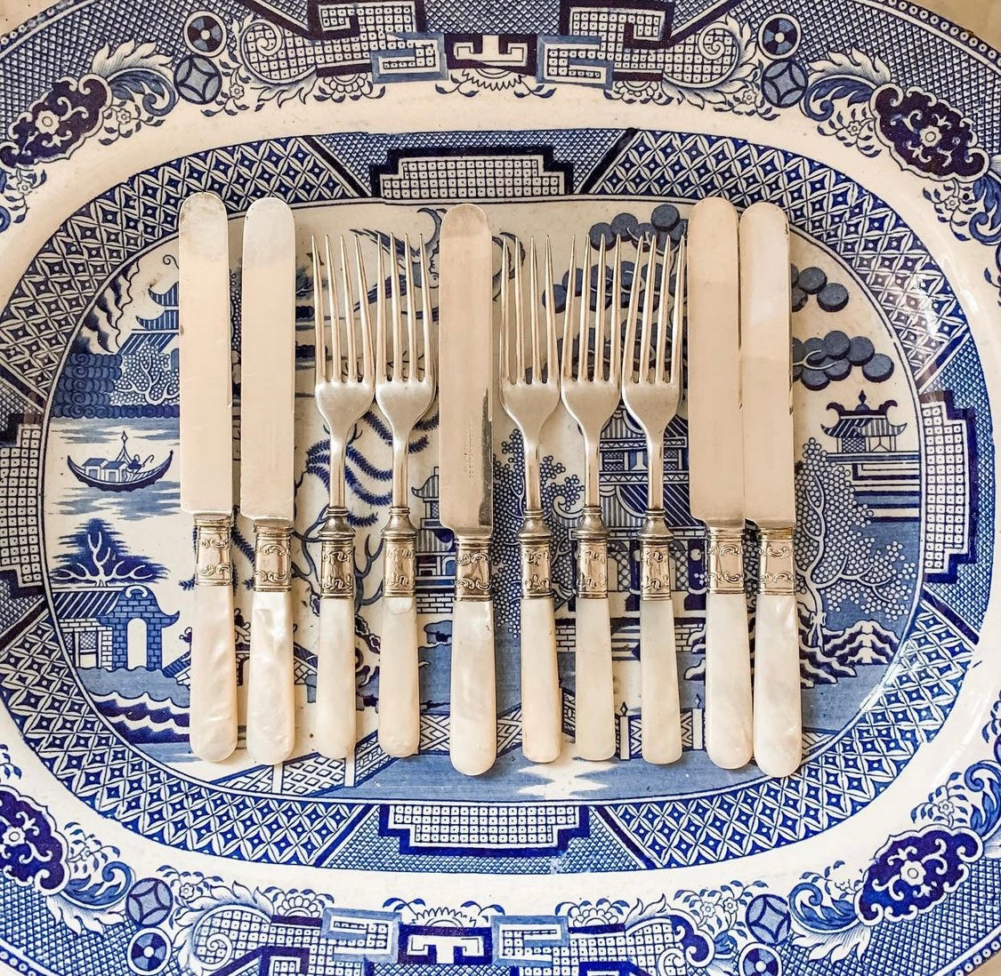 Mother of pearl flatware set