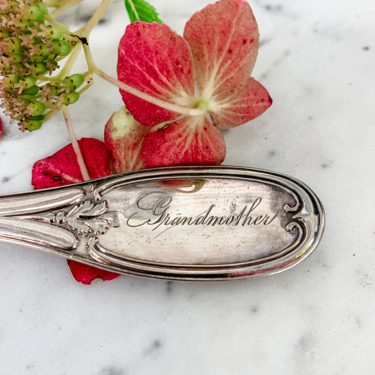 Mid to Late 1800's British Butter Knife engraved "Grandmother"