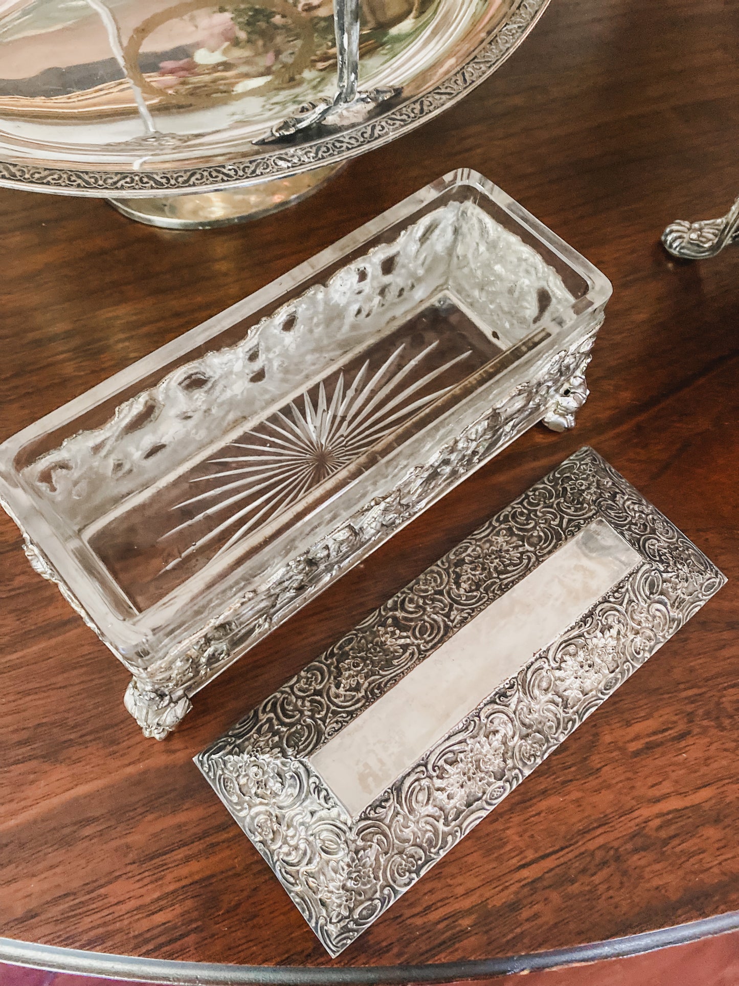 Fancy Repousse Butter Dish