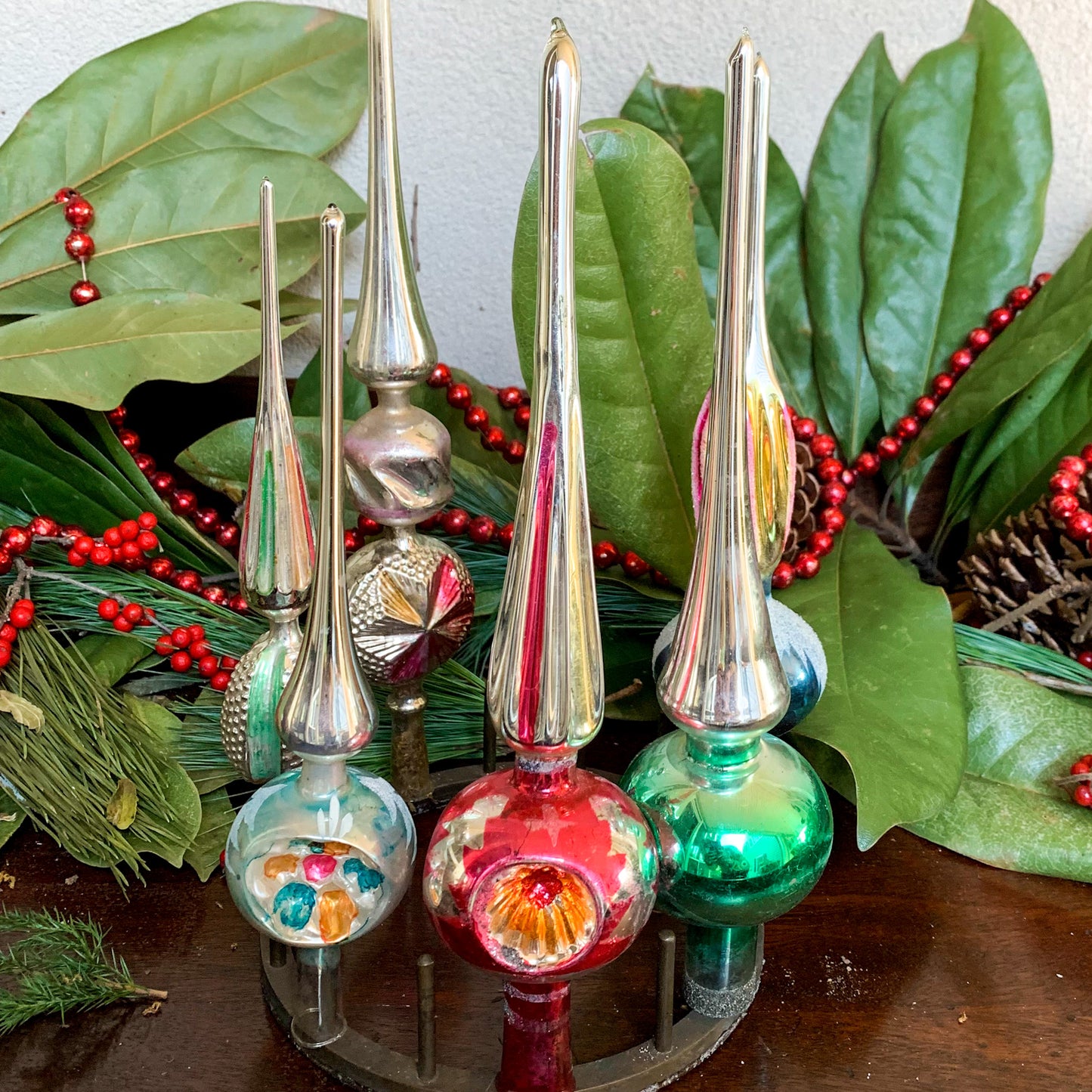 Outstanding Blue Blown Glass  Tree Topper