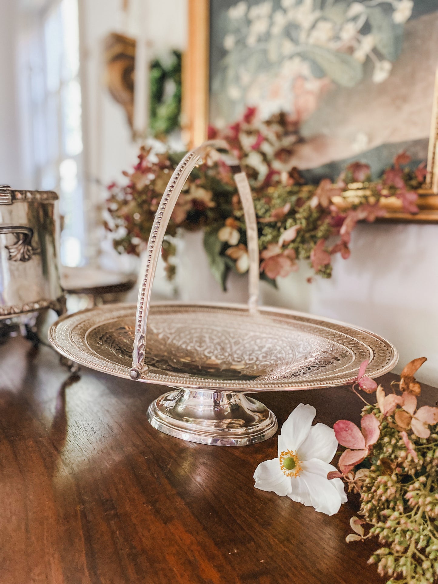 Exquisite Antique Silver Basket by Thomas Bradbury
