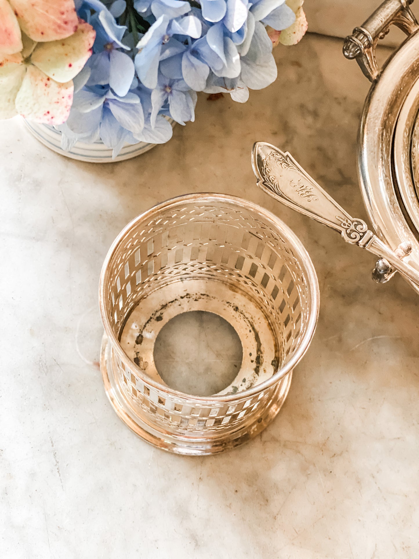 Antique Reticulated Bottle Holder