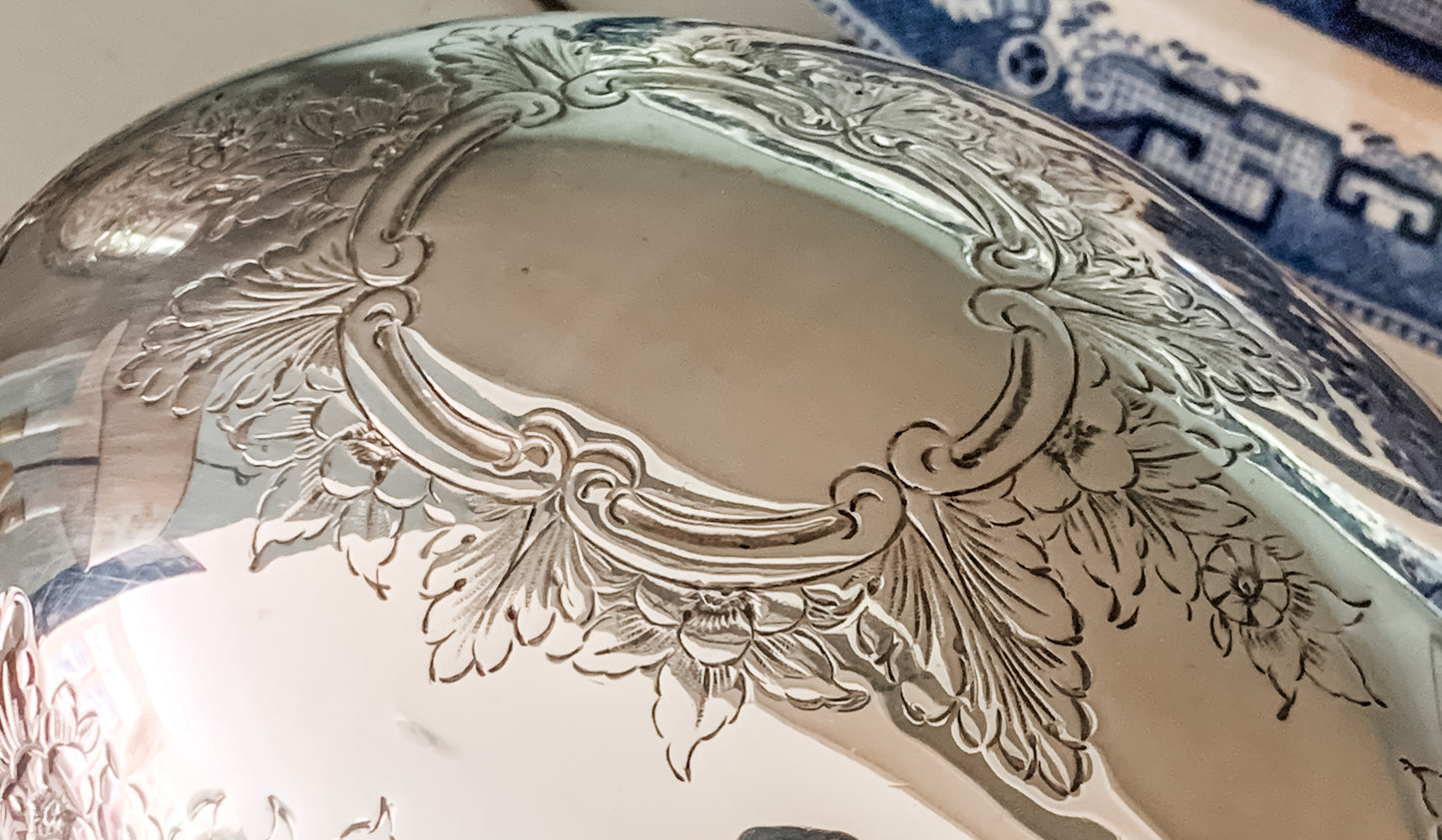 Amazing Antique English Revolving Dome Server!