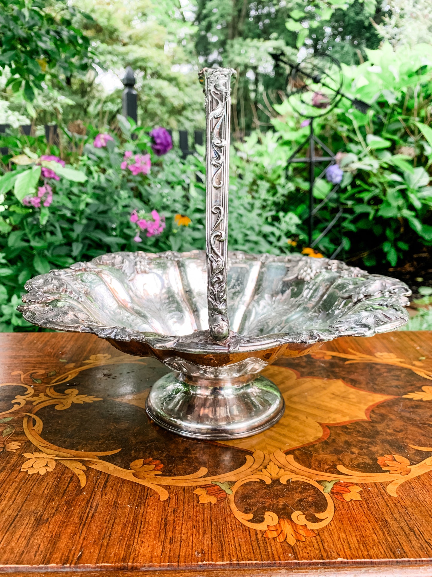 Amazing Antique Silver Basket