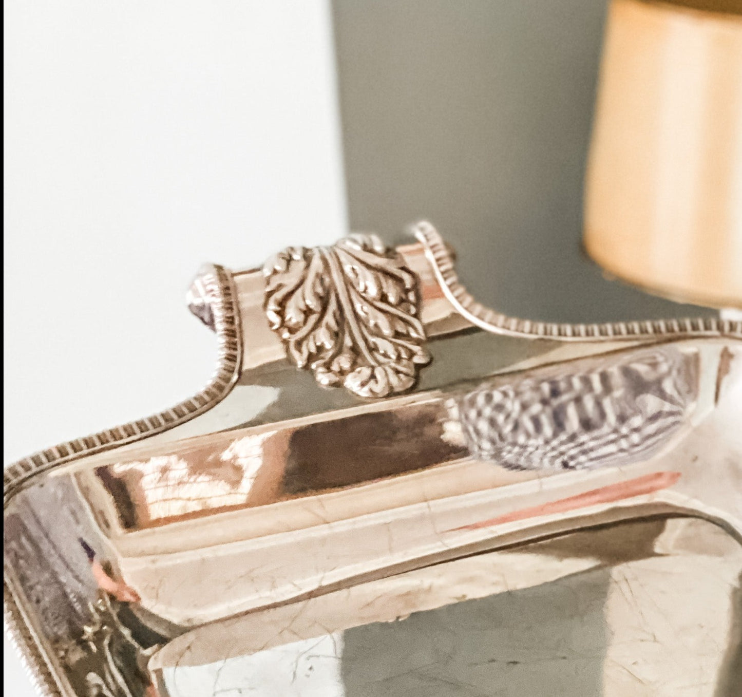 Fabulous and Rare Antique English Tray with Rolled Handles