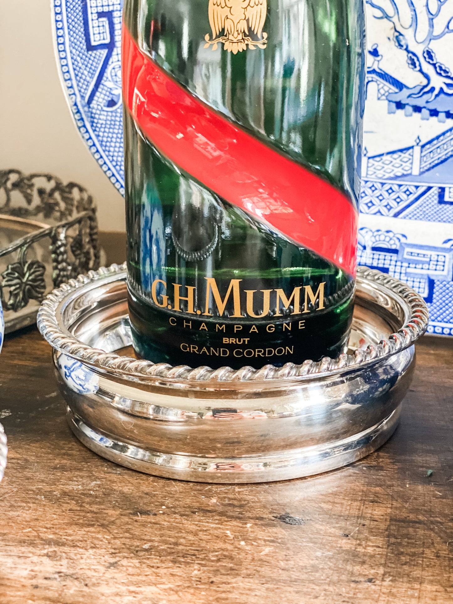 Old Sheffield Plate Large Antique Bottle Holder