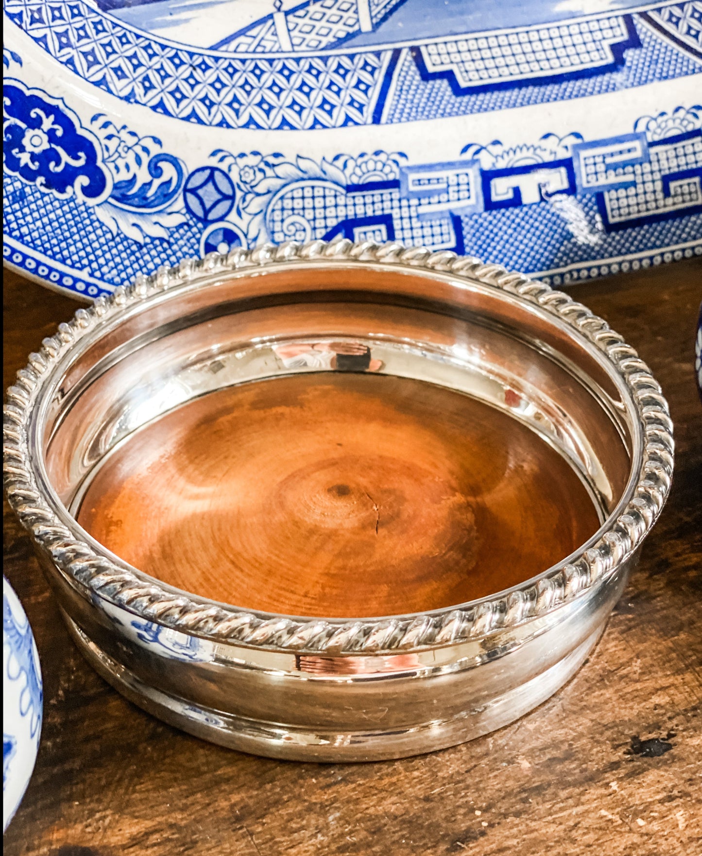 Old Sheffield Plate Large Antique Bottle Holder