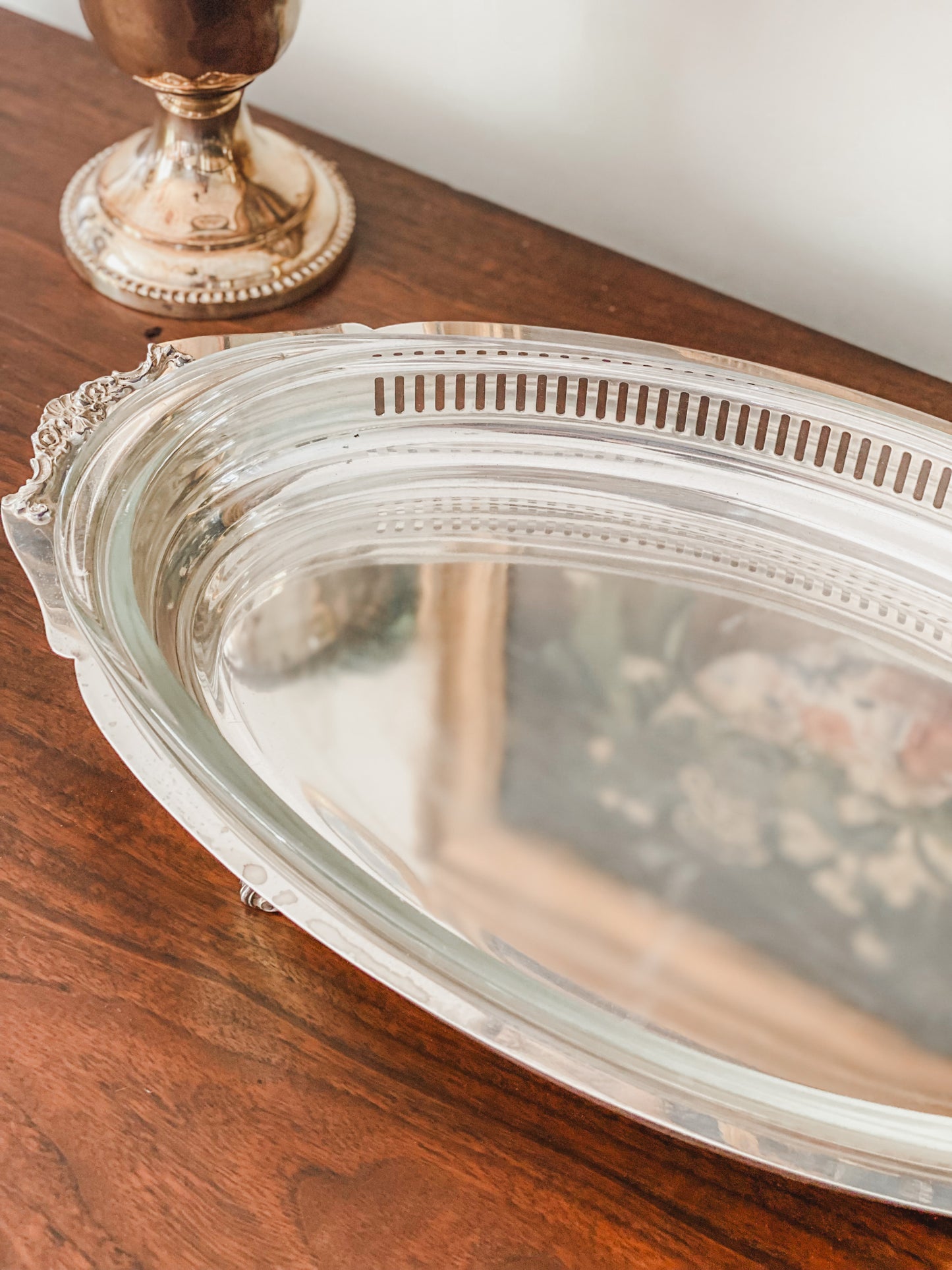 Outstanding Antique Silver Gallery Tray