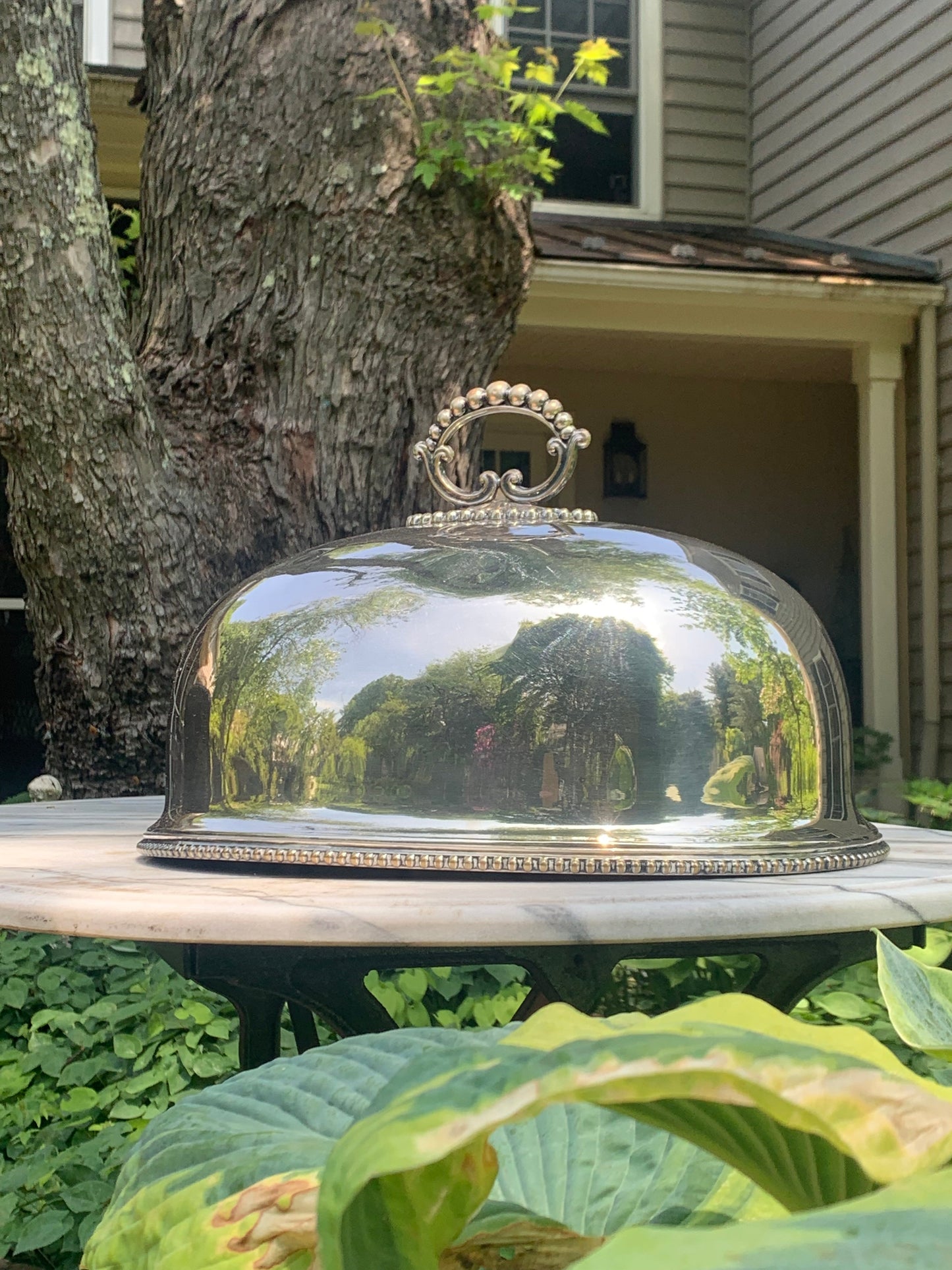 Fabulous Silver Antique Meat Dome - late 1800's England.