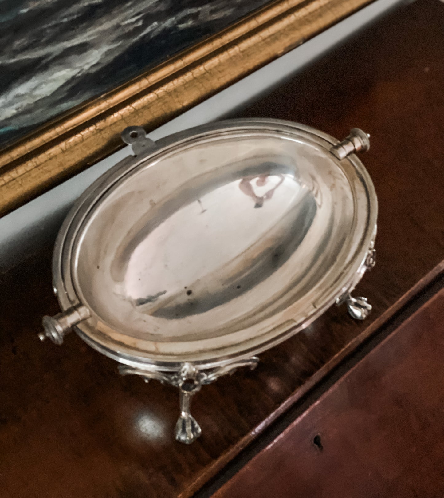 Lovely Antique Revolving Dome Server. (First on left)