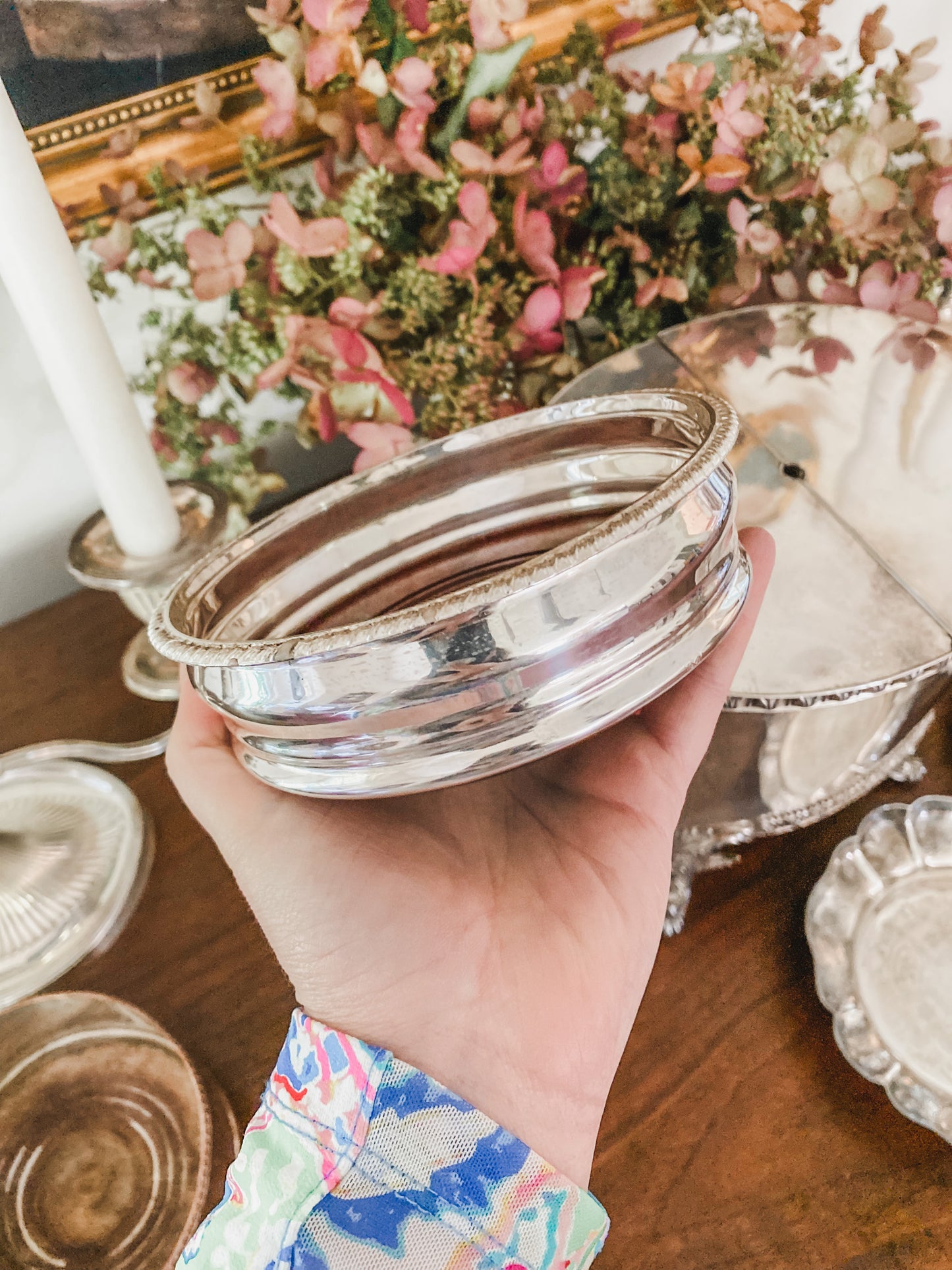 Antique Wine Coaster Made by J. Green & Co Sheffield Silverplate